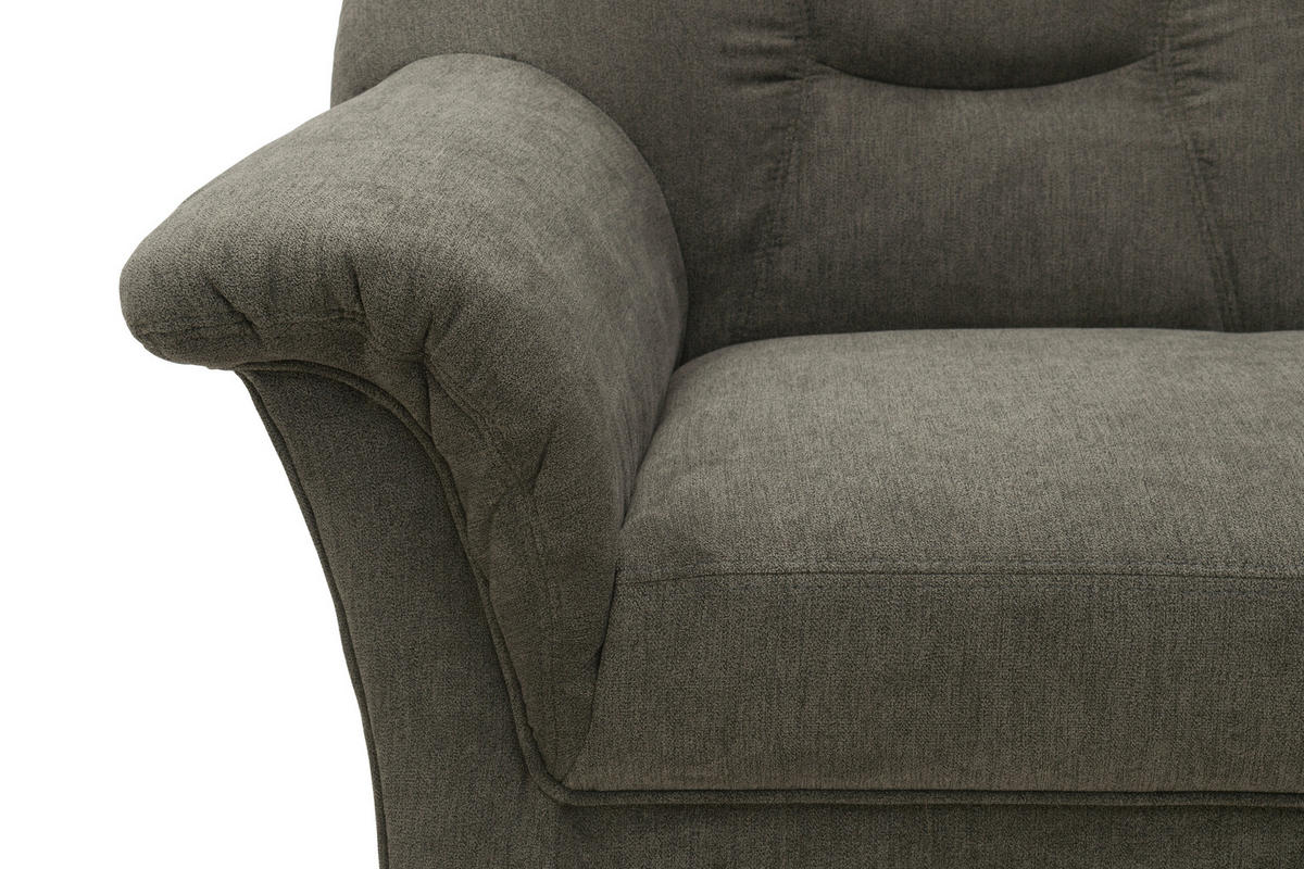 ECKSOFA Greige Mikrofaser  - Greige/Schwarz, KONVENTIONELL, Kunststoff/Textil (240/190cm) - MID.YOU