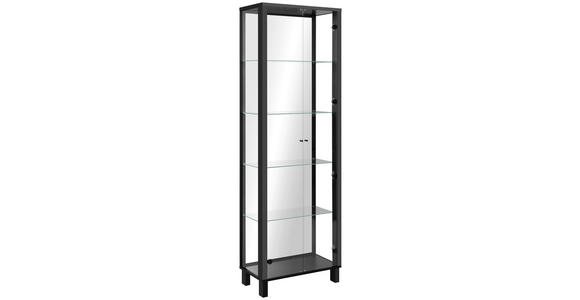 VITRINE in Schwarz  - Schwarz, KONVENTIONELL, Glas/Holzwerkstoff (62/189/33cm) - Carryhome