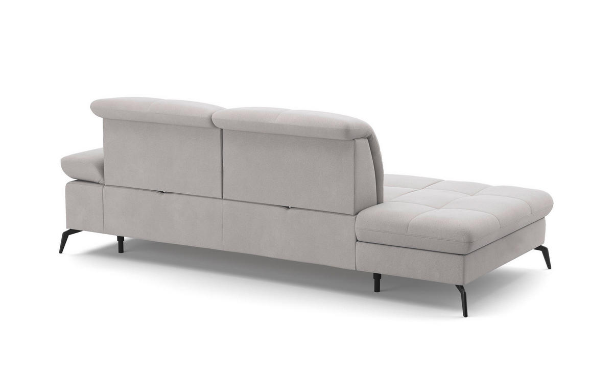 RÉCAMIERE in Flachgewebe Silberfarben  - Silberfarben/Schwarz, Konventionell, Textil/Metall (231/90/122cm) - Sit & More