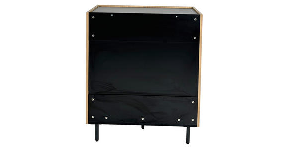 HIGHBOARD LINO in 80/95/40 cm - Eichefarben/Schwarz, Design, Holzwerkstoff/Metall (80/95/40cm) - Xora