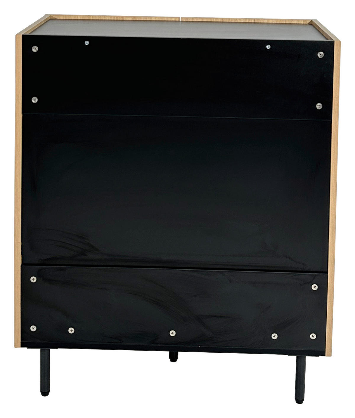 HIGHBOARD LINO  in 80/95/40 cm  - Eichefarben/Schwarz, Design, Holzwerkstoff/Metall (80/95/40cm) - Xora