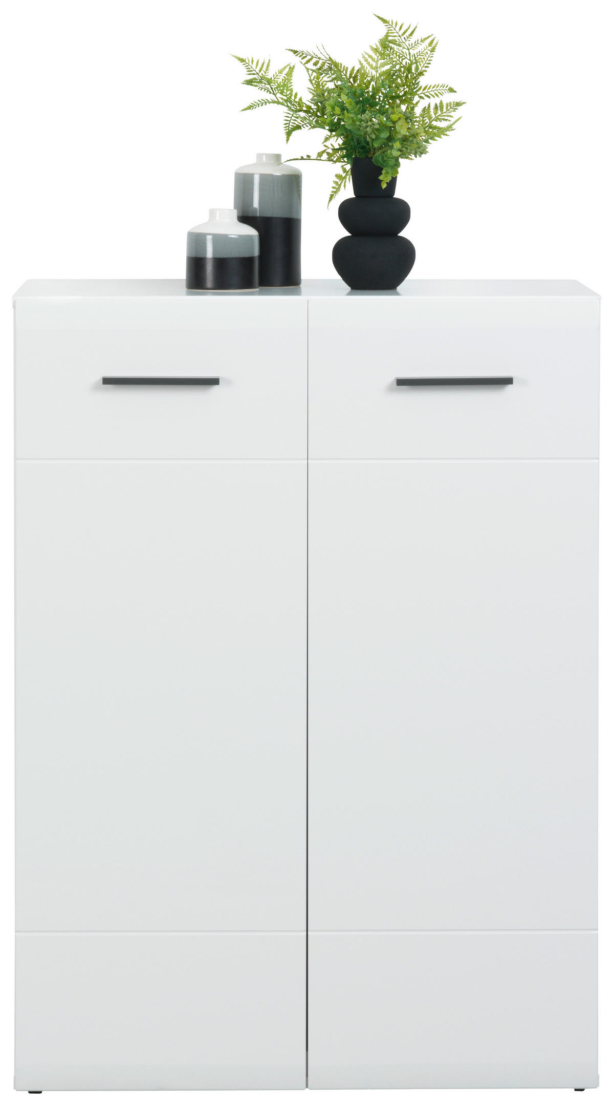 COMODĂ 75/103,9/41,6 cm  - alb/antracit, Basics, plastic/material pe bază de lemn (75/103,9/41,6cm) - Hom`in