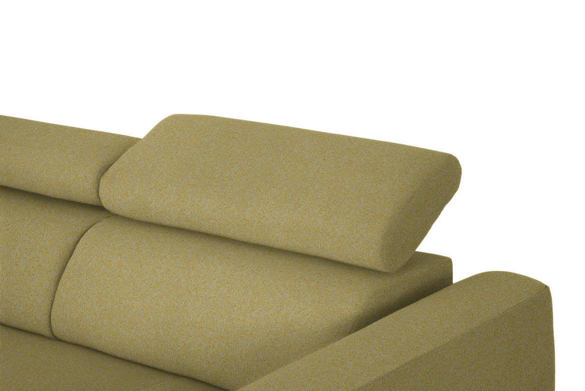 ECKSOFA in Struktur Gelb  - Gelb/Schwarz, Design, Textil/Metall (205/280cm) - Xora