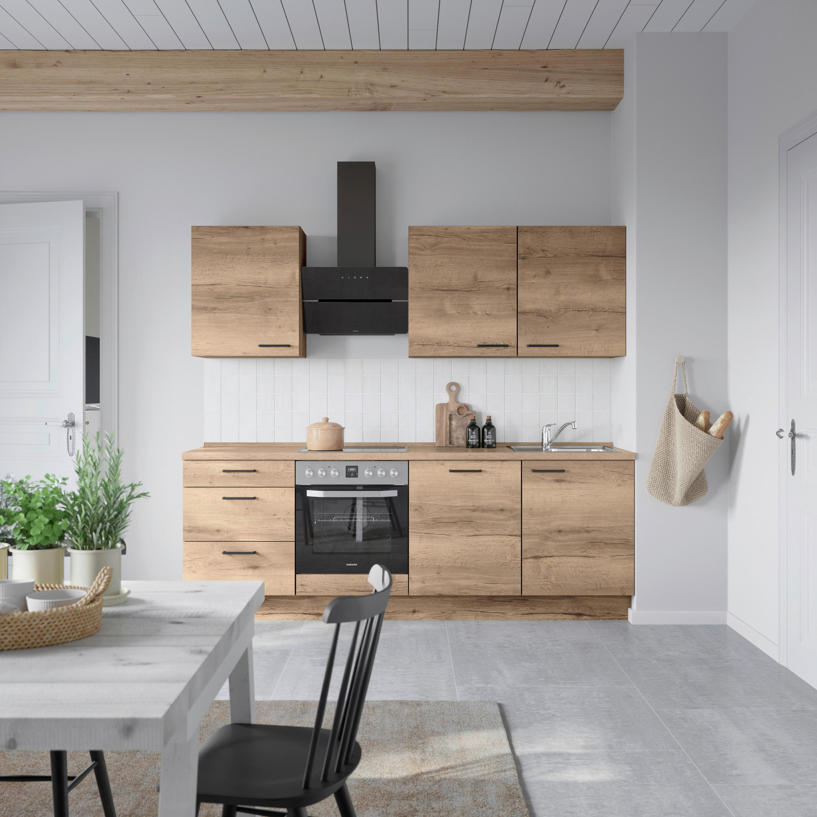 Nobilia Küchenleerblock Strucktura Eiche dunkel 240 cm