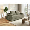 SCHLAFSOFA  mit Liegefunktion, Schlafen auf Sitzhöhe Cord Olivgrün  - Schwarz/Olivgrün, KONVENTIONELL, Holz/Textil (196/96/103cm) - Carryhome