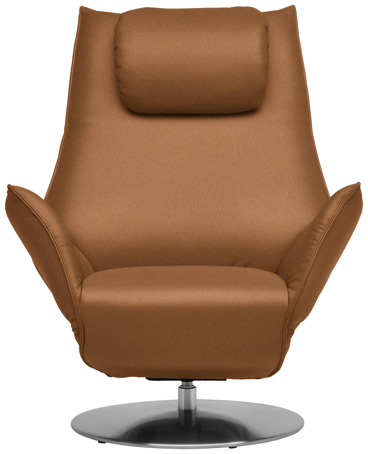 RELAXSESSEL in Leder Cognac  - Edelstahlfarben/Cognac, Design, Leder/Metall (92/79/90cm) - Koinor