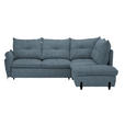 ECKSOFA in Bouclé Blau  - Blau/Schwarz, Design, Textil/Metall (250/220cm) - Xora