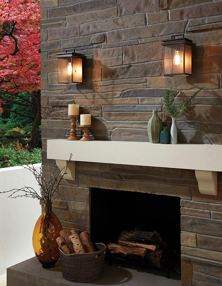 AUSSENWANDLEUCHTE - Bronzefarben, Basics, Glas/Metall (19,7/21,5/30,7cm) - Elstead Lighting