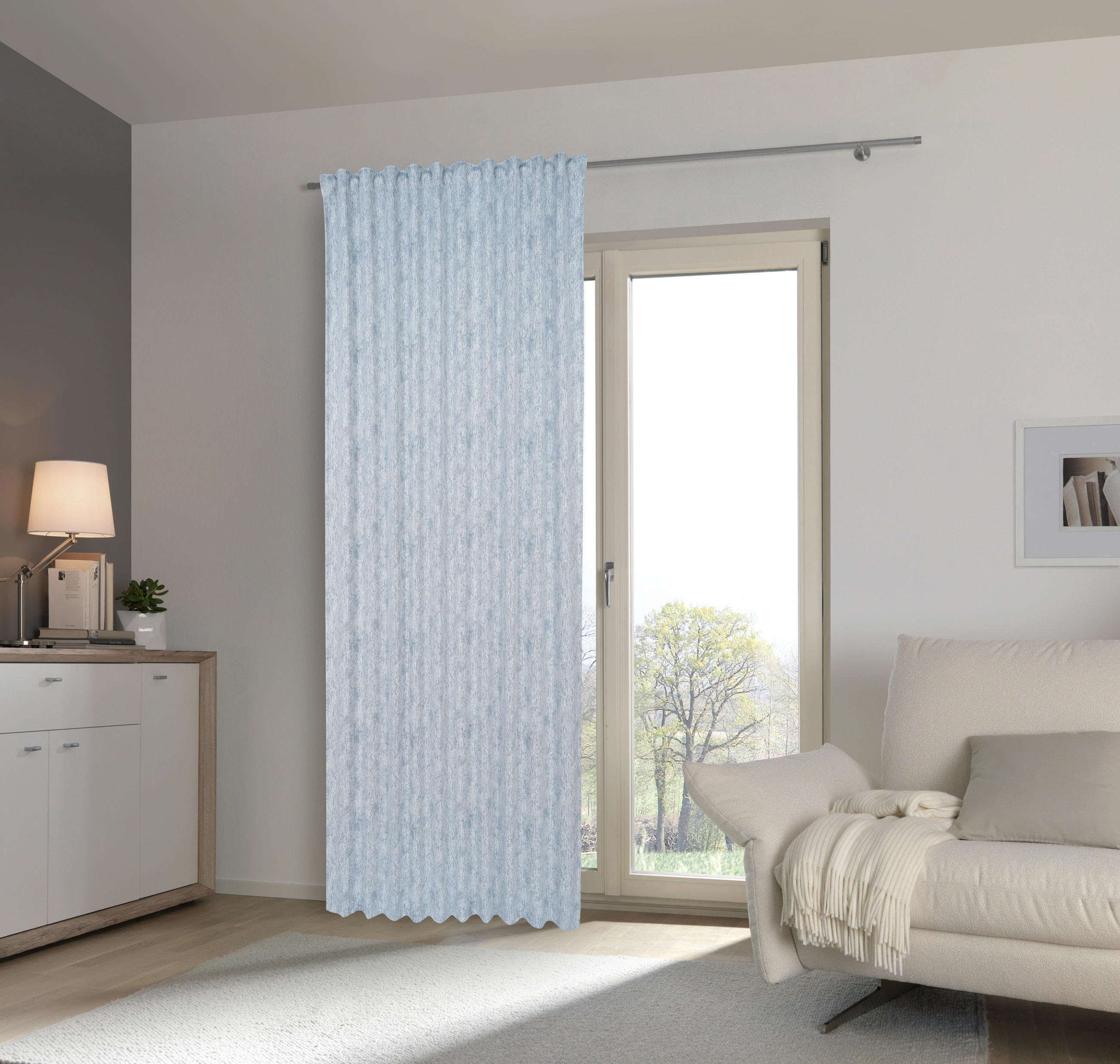 FERTIGVORHANG  blickdicht   140/245 cm  - Blau, Basics, Textil (140/245cm) - Esposa