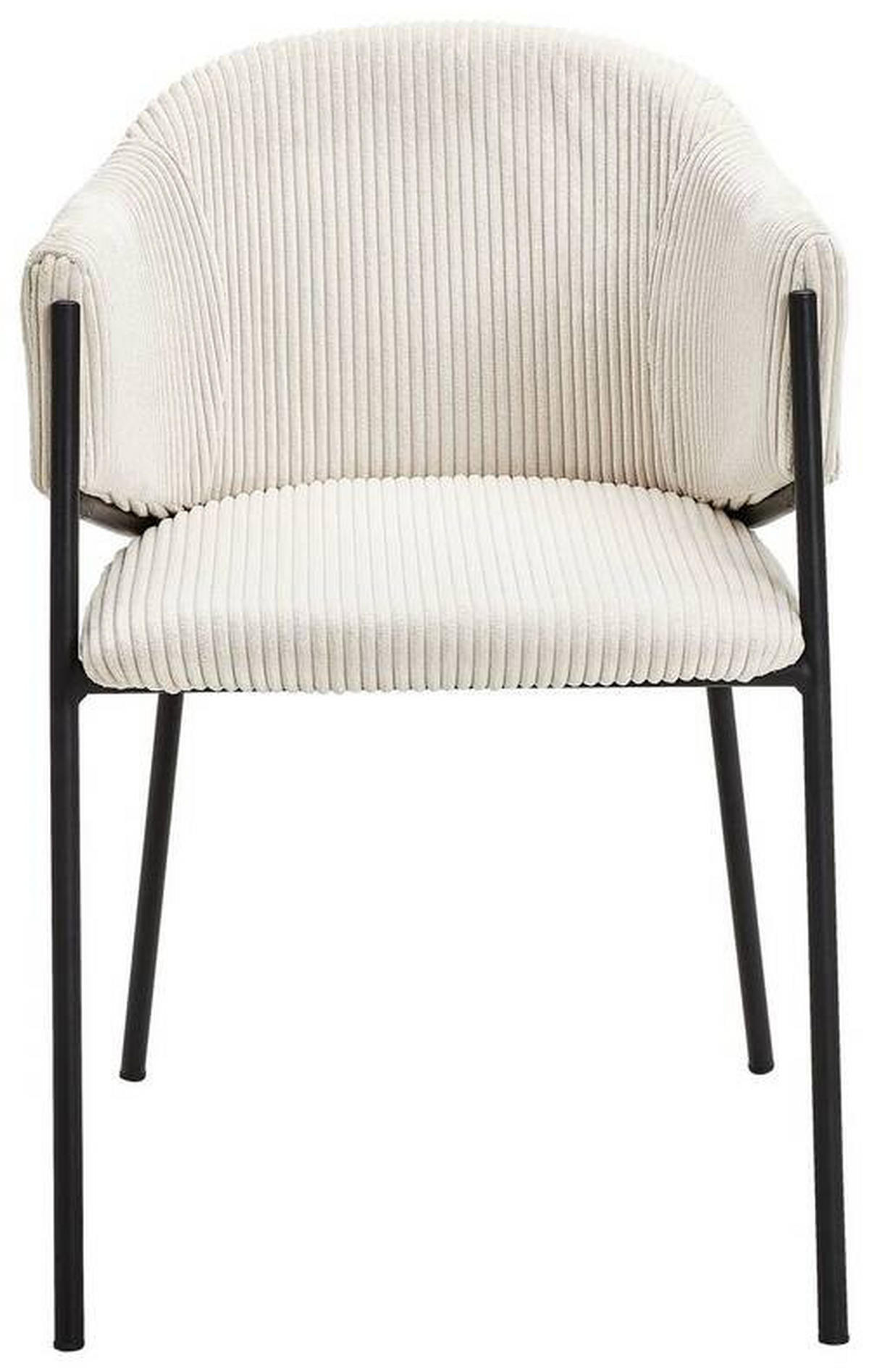 ARMLEHNSTUHL  in Eisen Cord  - Beige/Schwarz, Design, Textil/Metall (53/78/61cm) - Hom`in