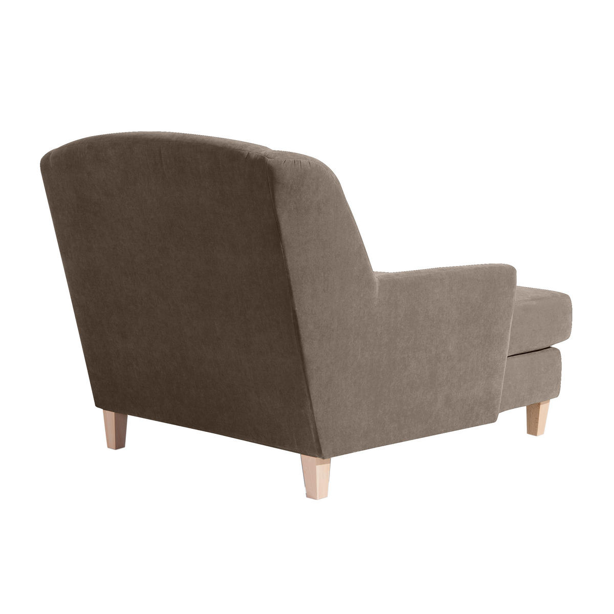 XXL-SESSEL in Velours Sahara  - Naturfarben/Sahara, Modern, Holz/Holzwerkstoff (136/107/142cm) - Max Winzer