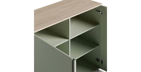 SIDEBOARD  120,2/89/43 cm  - Eichefarben/Schwarz, Design, Holzwerkstoff/Kunststoff (120,2/89/43cm) - Voleo