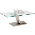 COUCHTISCH in Metall, Glas 115/65/42 cm  - Nickelfarben, Design, Glas/Metall (115/65/42cm) - Novel