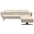 ECKSOFA  in Flachgewebe Magnolie  279-327/176-217 cm  - Magnolie/Schwarz, Design, Textil/Metall (279-327/176-217cm) - Dieter Knoll