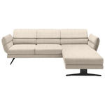 ECKSOFA  in Flachgewebe Magnolie  279-327/176-217 cm  - Magnolie/Schwarz, Design, Textil/Metall (279-327/176-217cm) - Dieter Knoll