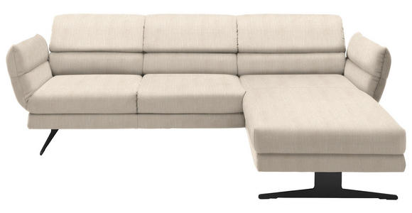 ECKSOFA  in Flachgewebe Magnolie  279-327/176-217 cm  - Magnolie/Schwarz, Design, Textil/Metall (279-327/176-217cm) - Dieter Knoll
