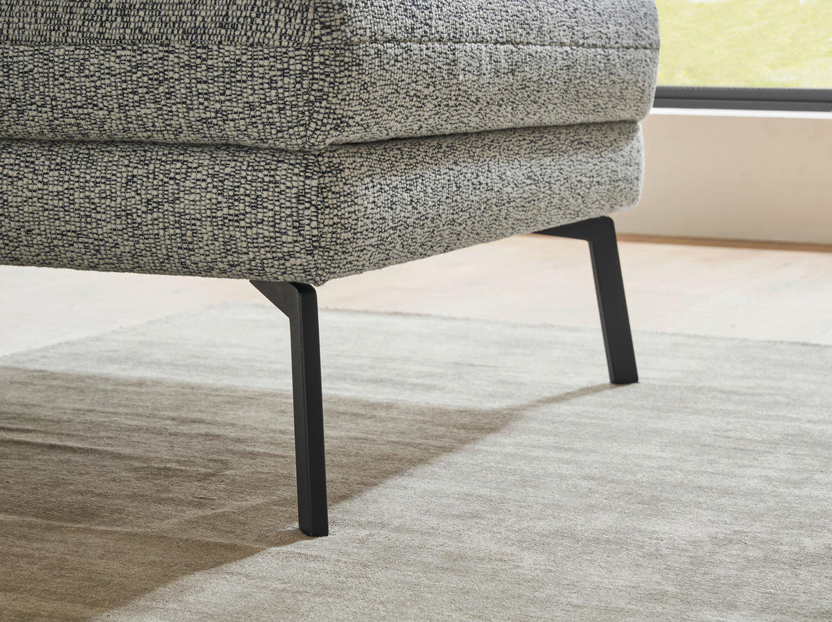 ECKSOFA in Flachgewebe Blaugrau  175-224/255-365 cm  - Blaugrau/Schwarz, Design, Textil/Metall (175-224/255-365cm) - Dieter Knoll