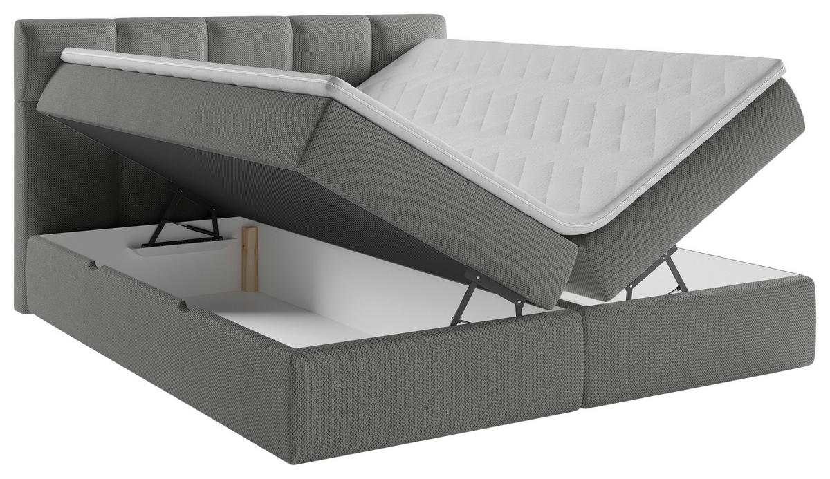 BOXBETT 200/220 cm  in Grau  - Schwarz/Grau, MODERN, Holz/Kunststoff (200/220cm) - MID.YOU