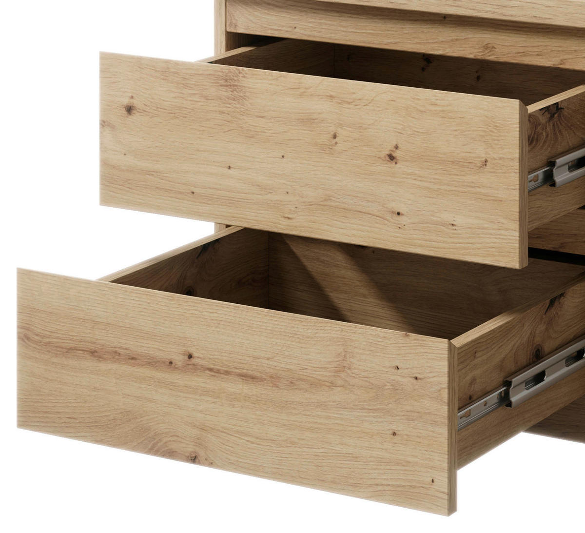 NACHTSCHRANK 45/43,6/38 cm  - Eichefarben/Schwarz, Basics, Holzwerkstoff/Kunststoff (45/43,6/38cm) - MID.YOU