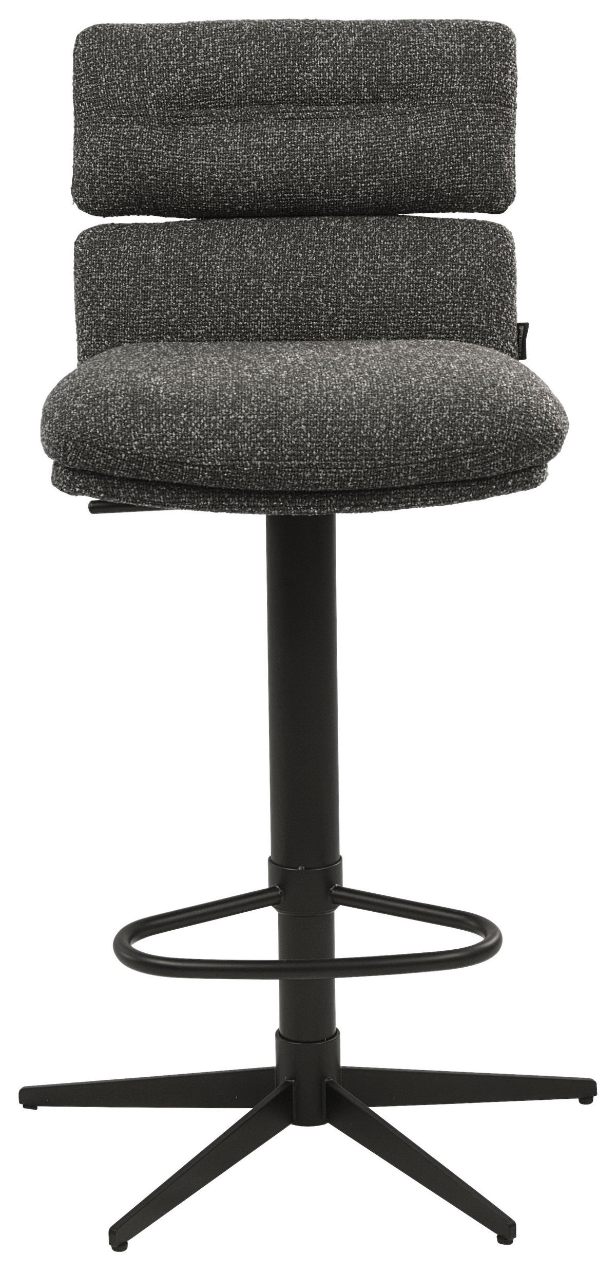 BARHOCKER Webstoff Schwarz, Dunkelgrau Eisen Lederauswahl, Stoffauswahl, Wippfunktion, Sitzfläche 360° drehbar  - Dunkelgrau/Schwarz, Design, Textil/Metall (42/99-117/50cm) - Dieter Knoll