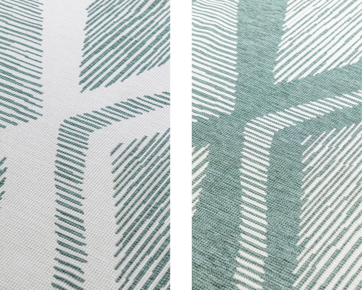 OUTDOORTEPPICH 80/150 cm Gemini Weiß, Dunkelgrün  - Dunkelgrün/Weiß, Design, Kunststoff (80/150cm)