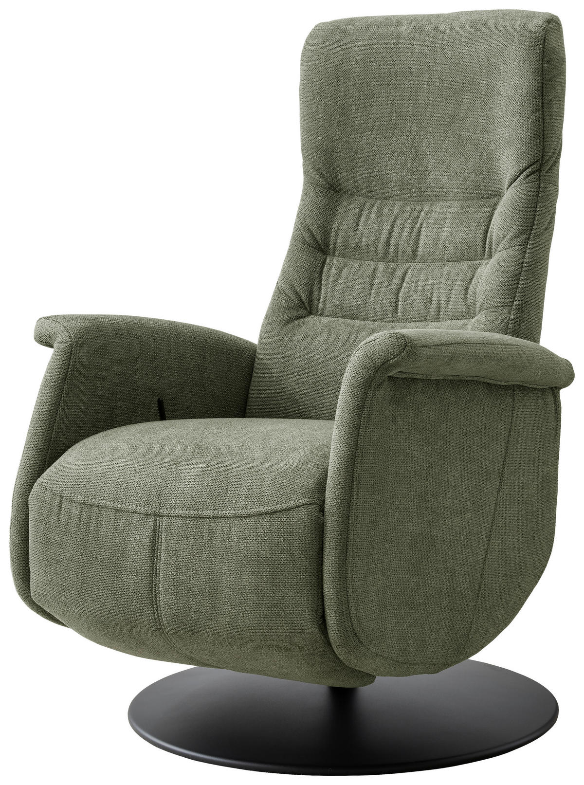 RELAXSESSEL LATINA Chenille Kopfteilverstellung, Fußteilverstellung, Rücken echt    - Dunkelgrün/Schwarz, MODERN, Textil/Metall (72/118/85-165cm) - Livetastic