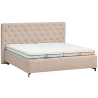 POLSTERBETT 180/200 cm,  in Beige, gepolstertes Kopfteil, Lattenroste,  - Birkefarben/Beige, KONVENTIONELL, Holz/Textil (180/200cm) - Novel