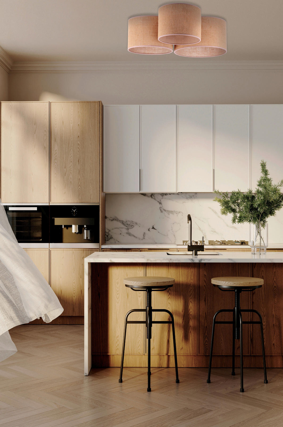 DECKENLEUCHTE 70/27 cm   - Beige, Natur, Naturmaterialien (70/27cm)