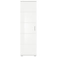 GARDEROBENSCHRANK Prego  in 55/191/37 cm  - Weiß Hochglanz/Silberfarben, Design, Holzwerkstoff/Kunststoff (55/191/37cm) - Xora