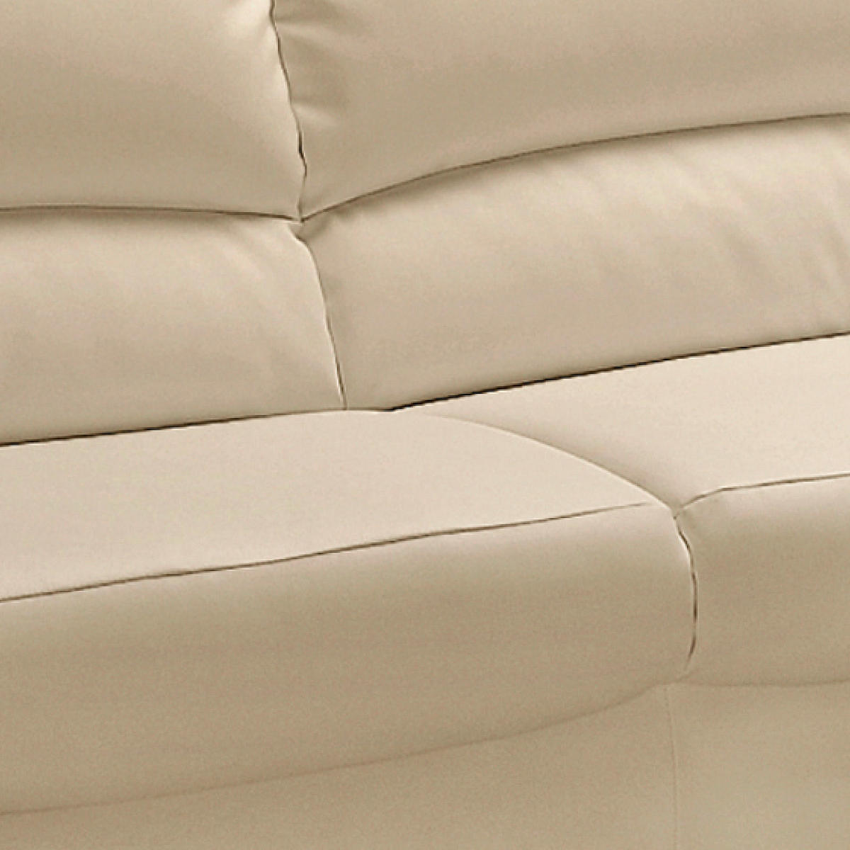 3-SITZER-SOFA Lederlook Beige  - Beige/Schwarz, KONVENTIONELL, Kunststoff/Textil (182/90/90cm) - MID.YOU