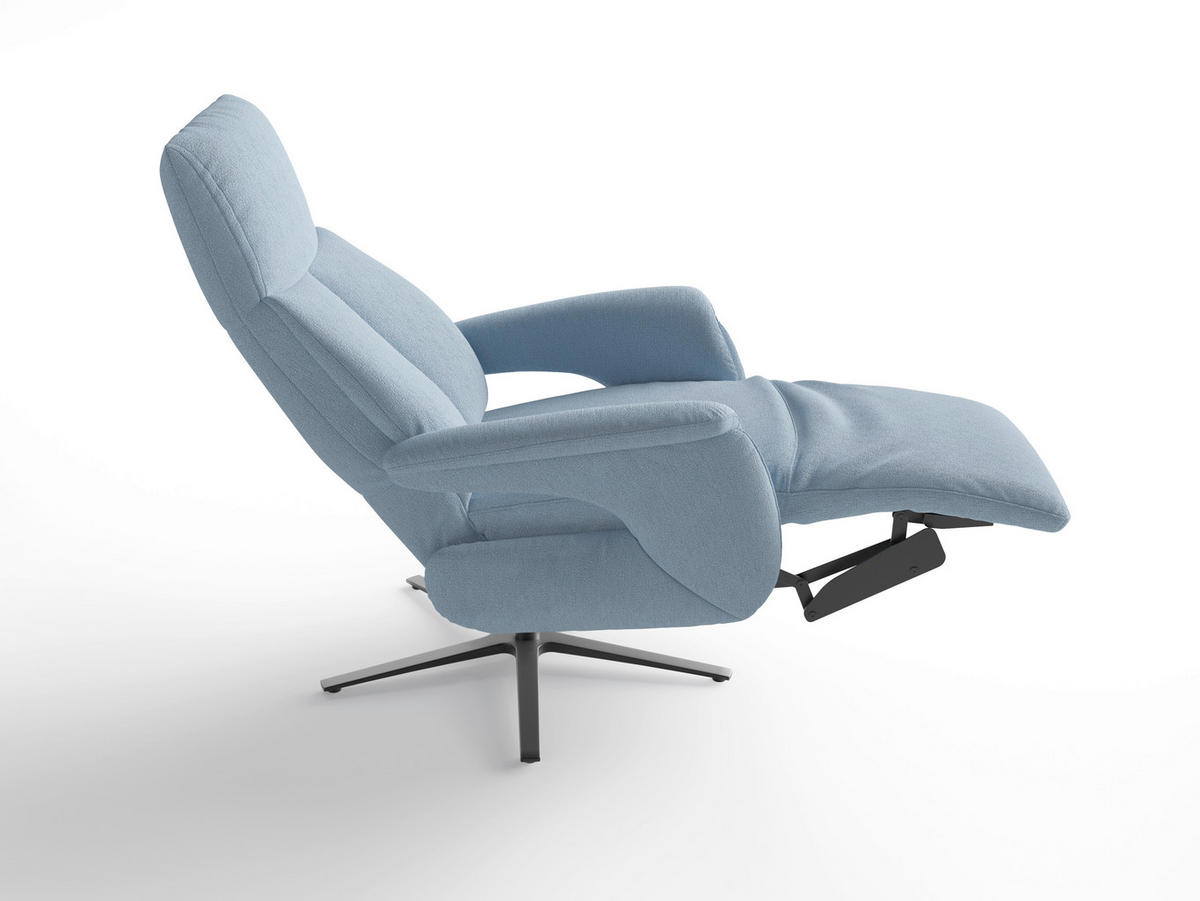 RELAXSESSEL Textil Hellblau  - Schwarz/Hellblau, Basics, Textil/Metall (75/110/85cm) - Sit & More