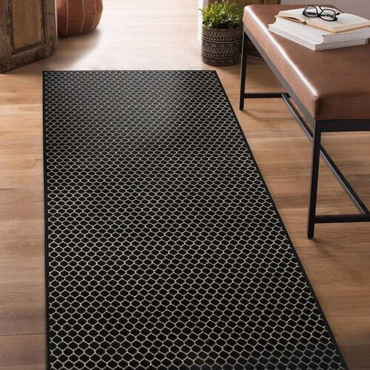 LÄUFER 80/600 cm Schwarz  - Schwarz, Design, Kunststoff/Textil (80/600cm)