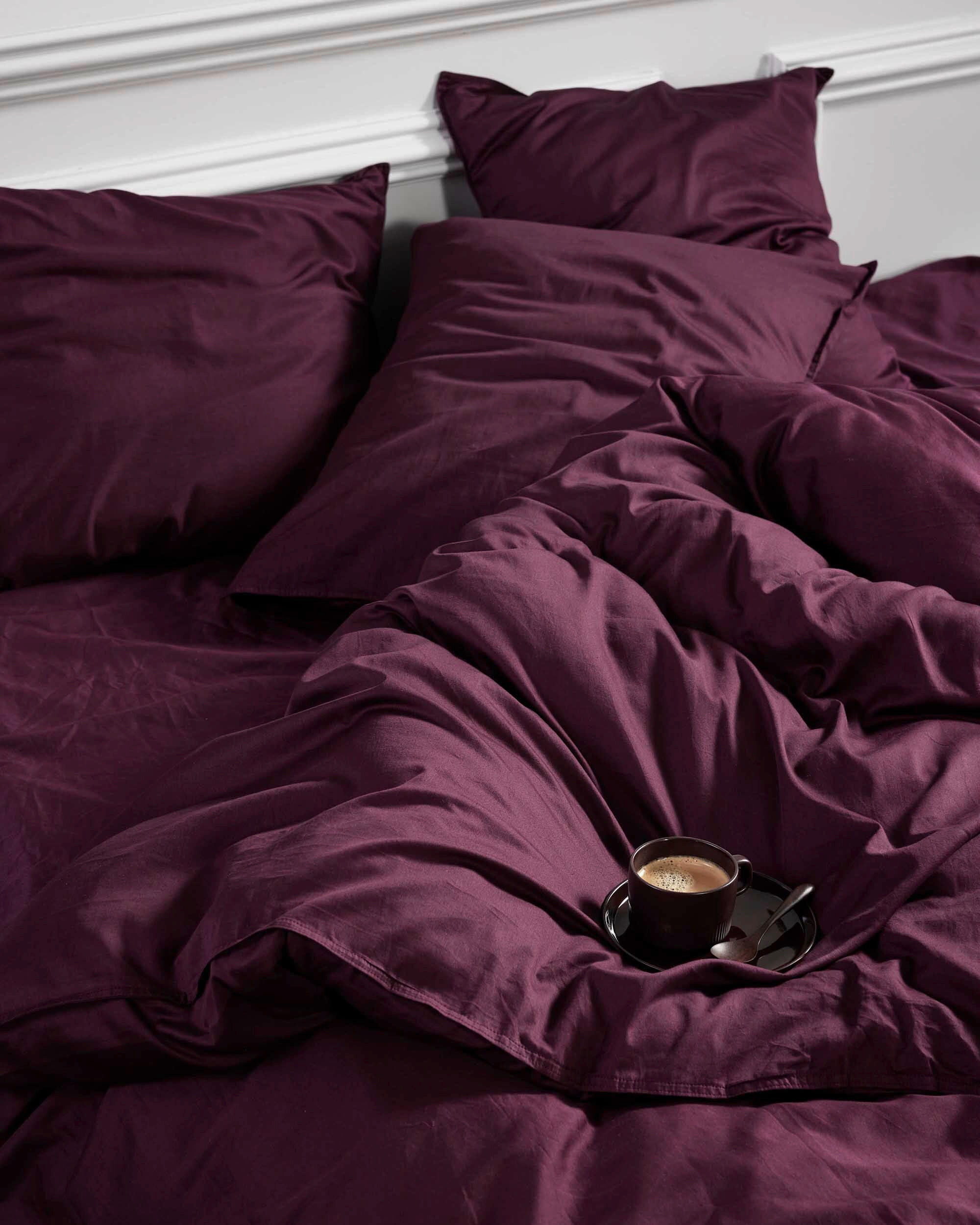 BETTWÄSCHE Satin 200/200 cm  - Aubergine, Basics, Textil (200/200cm) - Essenza