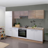 KÜCHENLEERBLOCK 270 cm   in Weiß, Sonoma Eiche  - Alufarben/Weiß, KONVENTIONELL, Holzwerkstoff/Kunststoff (270cm) - FlexWell