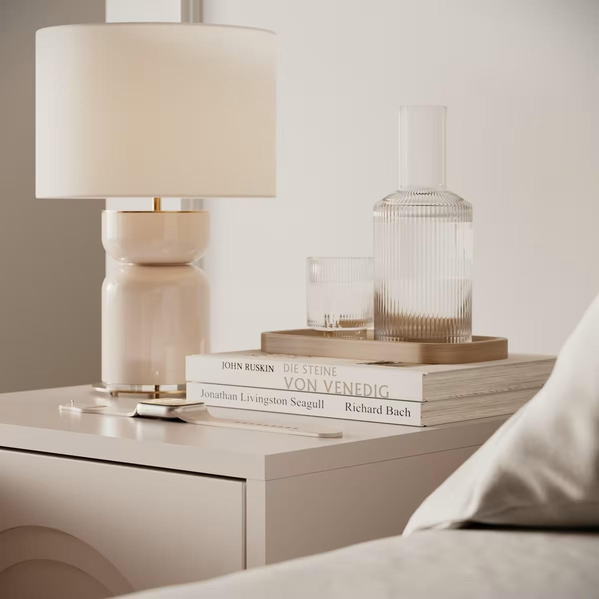 NACHTSCHRANK 41,5/53,5/39 cm  - Kaschmir/Goldfarben, Design, Holzwerkstoff/Metall (41,5/53,5/39cm) - Boxxx