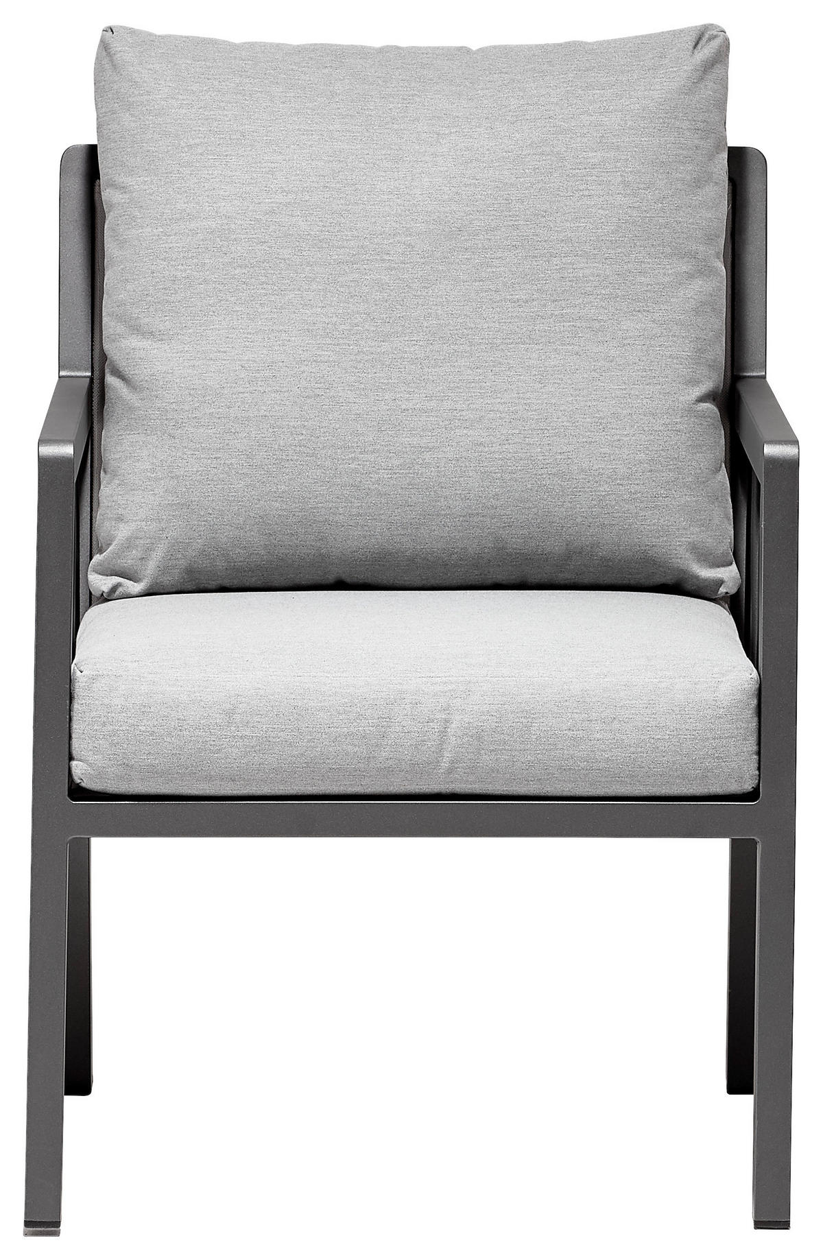 KŘESLO NA TERASU, kov - šedá, Design, kov (63/84/80cm) - Amatio