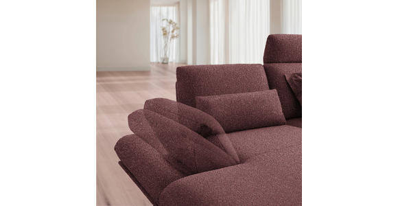 ECKSOFA  in Flachgewebe Bordeaux  155/234 cm  - Bordeaux/Schwarz, Design, Textil/Metall (155/234cm) - Dieter Knoll
