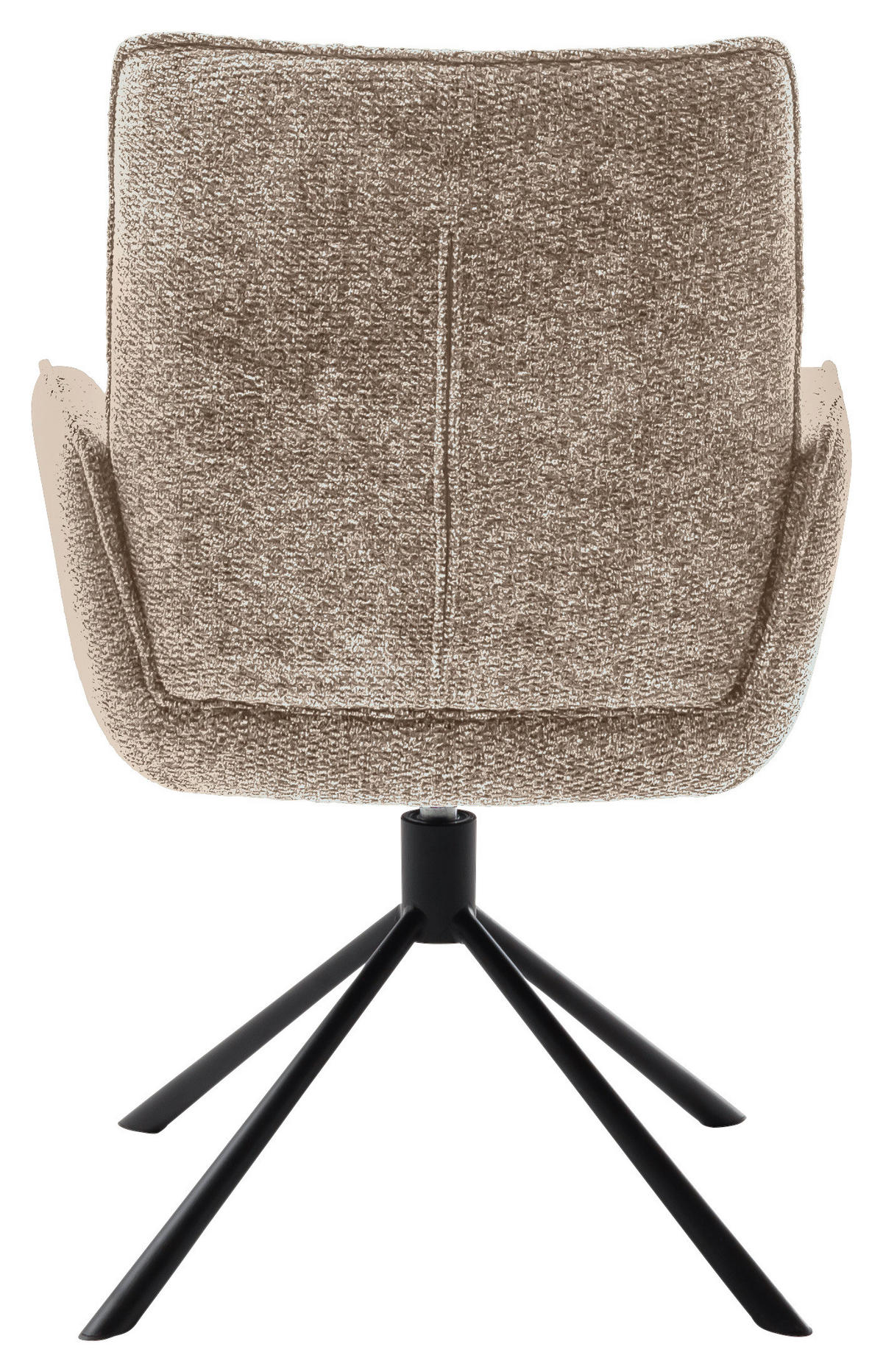 ARMLEHNSTUHL  Sitzfläche 360° drehbar, automatische Rückholfunktion Webstoff  Creme, Schwarz  - Creme/Schwarz, Design, Textil/Metall (62/92/65cm) - Novel