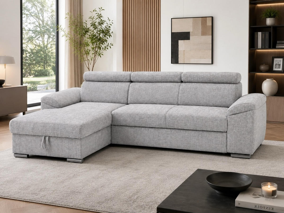 SAROKKANAPÉ textil szürke  - szürke, Basics, textil (185/81-98/275cm) - Carryhome
