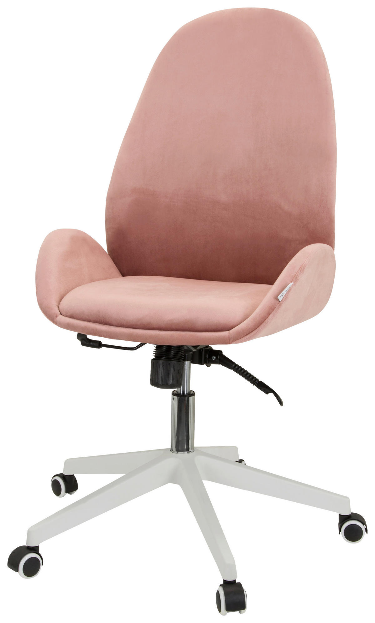 OTOČNÁ ŽIDLE, samet, růžová - bílá/růžová, Basics, textil/plast (56/104/58cm) - MID.YOU