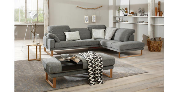 WOHNLANDSCHAFT in Textil Grau - Eichefarben/Grau, Natur, Holz/Textil (281/226cm) - Valnatura