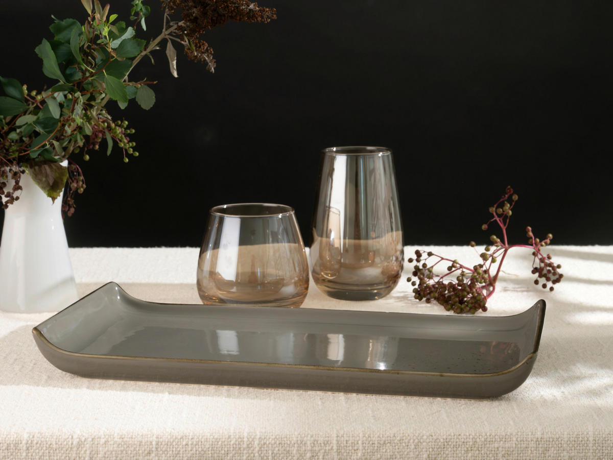 SERVIERPLATTEN-SET 2-teilig 16,5/33 cm  - Grau, Trend, Keramik (16,5/33cm) - Creatable
