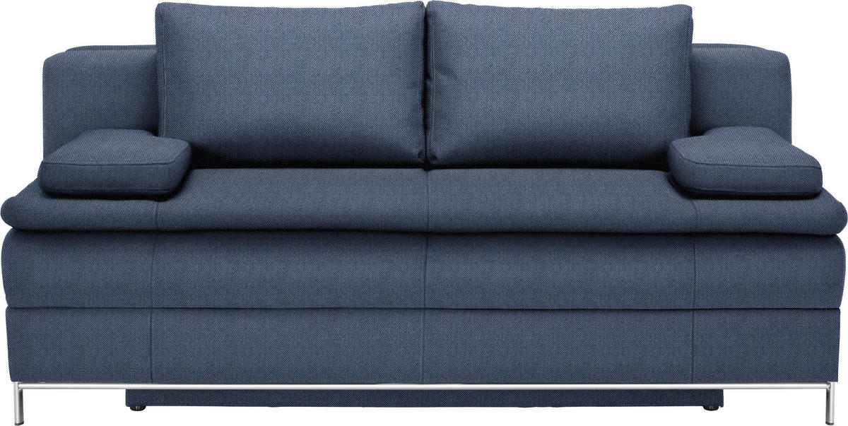 ZOFA BOXSPRING,  modra tekstil  - barve kroma/modra, Design, kovina/tekstil (200/93cm) - Novel