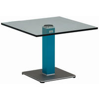 BEISTELLTISCH Glas, Holzwerkstoff 60/60/44,5 cm  - Blau/Silberfarben, Konventionell, Glas/Holzwerkstoff (60/60/44,5cm)