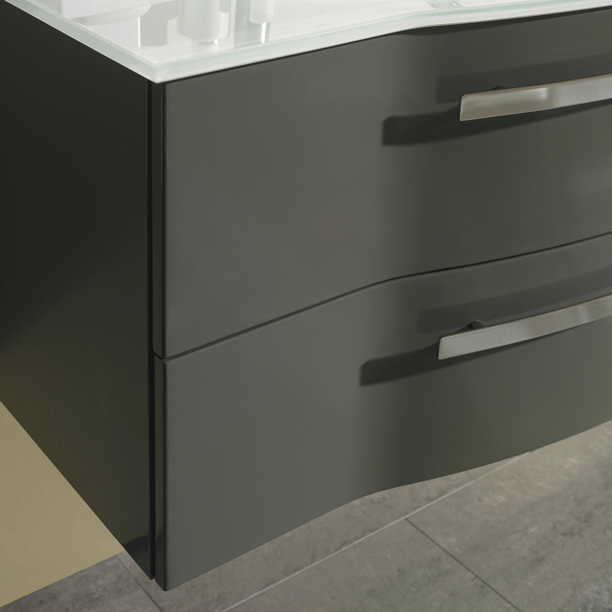 BADRUM 120 cm  - grå, Design, trämaterial/glas (120cm) - Sadena