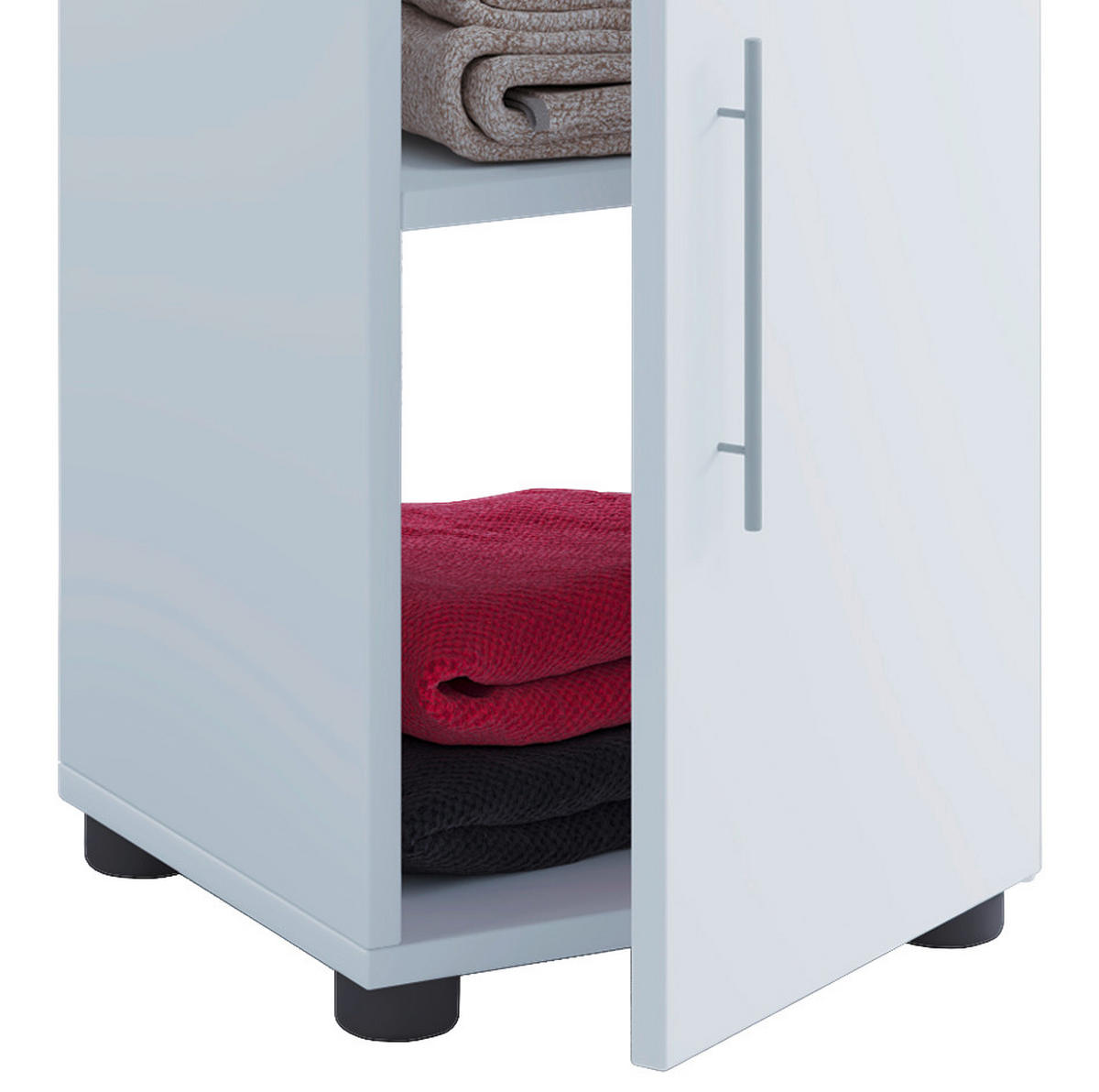 Midischrank in Weiß in   - Weiss/Silberfarben, Konventionell, Holzwerkstoff/Kunststoff (31/93/30cm) - MID.YOU