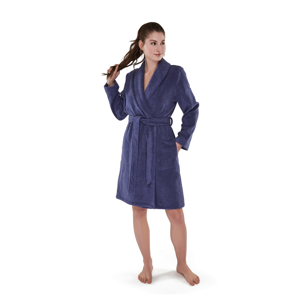 BADEMANTEL 34 Damen  - Blau, Basics, Textil (34null) - Moeve