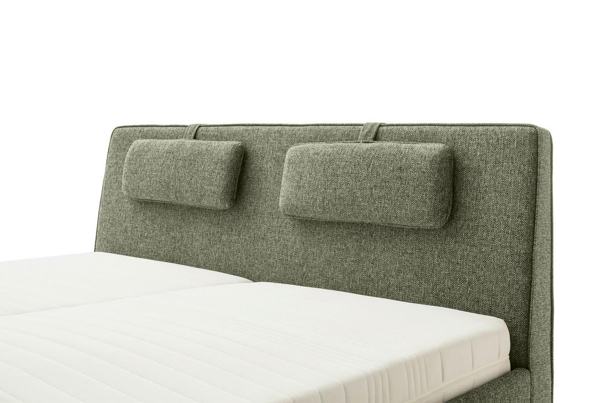 POLSTERBETT MADRID Lattenrost, Bettkasten 180/200 cm  in Olivgrün  - Birkefarben/Buchefarben, Design, Holz/Textil (180/200cm) - Schöner Wohnen
