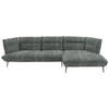 ECKSOFA in Flachgewebe Dunkelgrau  - Dunkelgrau/Schwarz, Design, Textil/Metall (339/153cm) - Moderano