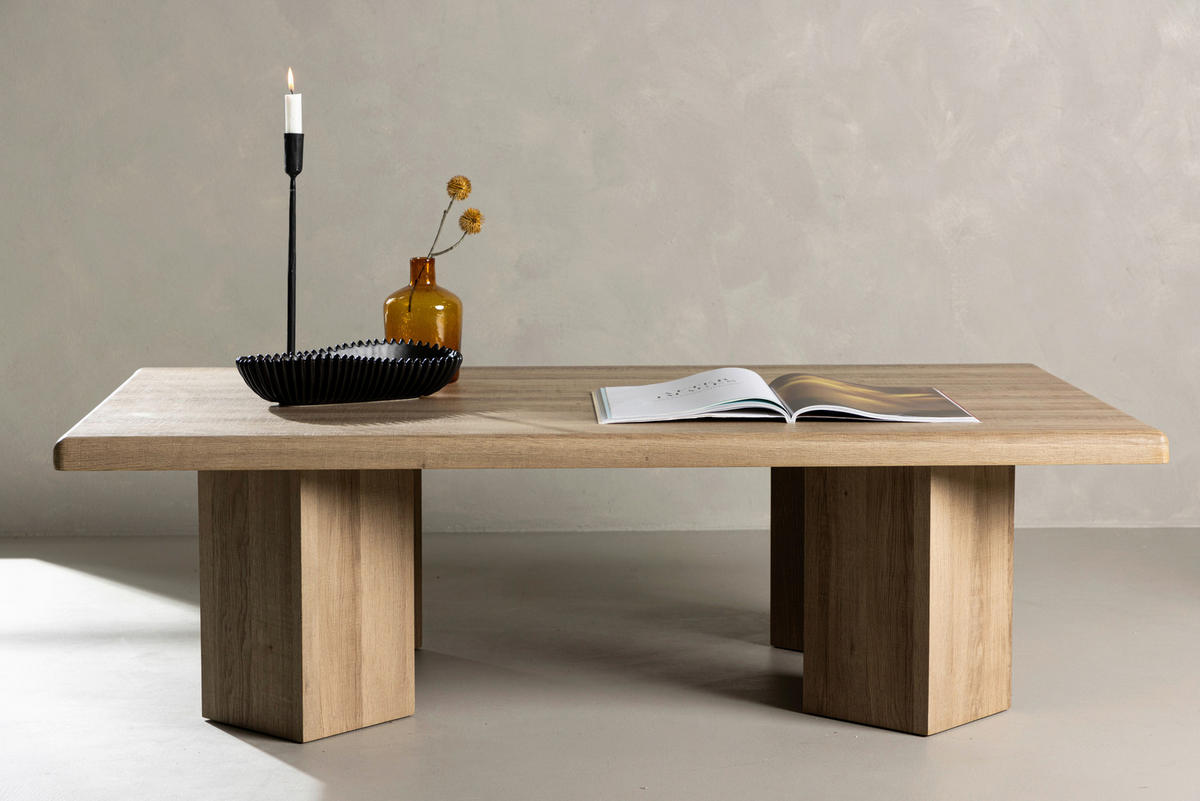 COUCHTISCH Pappel furniert 140/80/40 cm quadratisch Hellbraun  - Hellbraun, Design, Holz (140/80/40cm) - Livetastic